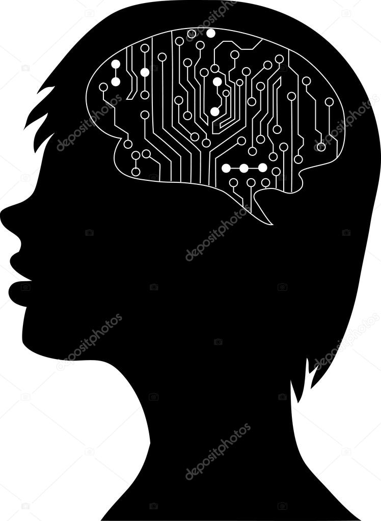 silhouette of the head and brain