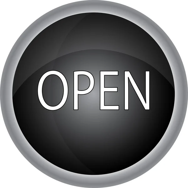 Otevřené kulatá ikona — Stockový vektor