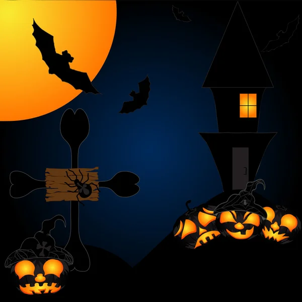 Halloween nacht achtergrond — Stockvector