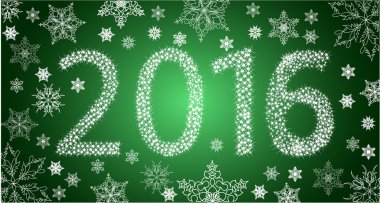 Mutlu yeni yıl 2016 yıldız üzerinden