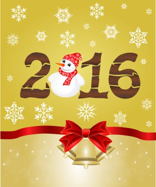 Kardan adam ve yay ile tebrik kartı