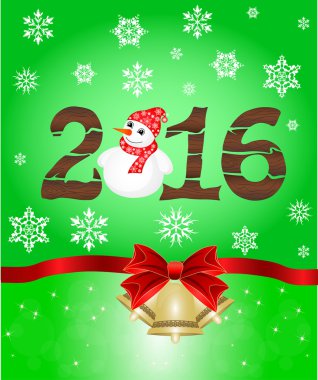 Kardan adam ve yay ile tebrik kartı