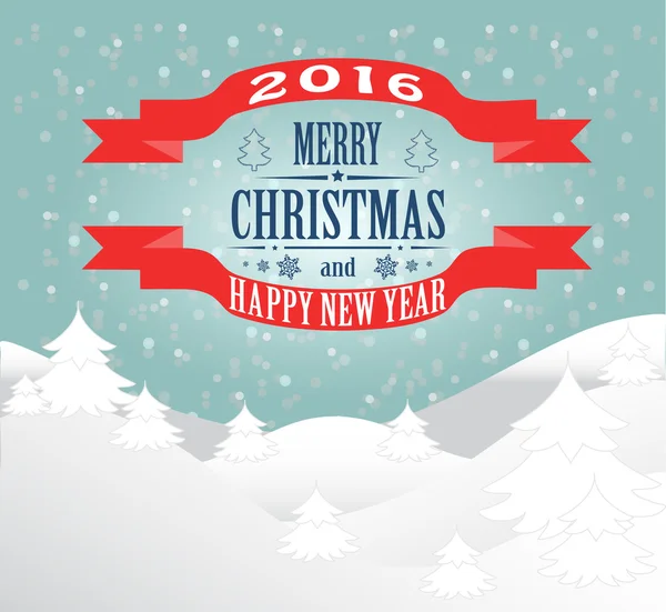 Ano Novo e Feliz cartão de Natal — Vetor de Stock