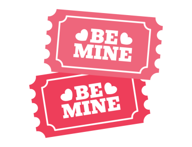 Sevgililer günü için beyaz kenarlı ve kalp şekilli sevgililer günü biletleri Be Mine metin romantik aşk teması şeffaf arka planda yumuşak pembe renk aşk romantizmi Sevgililer Günü