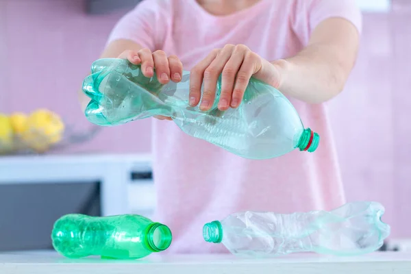 Rejet Des Bouteilles Plastique Arrêter Plastique Protection Environnement — Photo