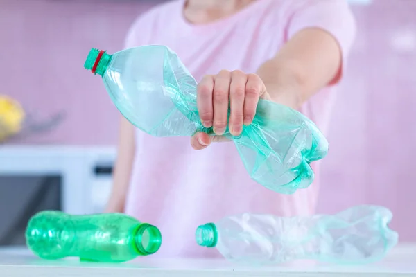 Rejet Des Bouteilles Plastique Arrêter Plastique Protection Environnement — Photo