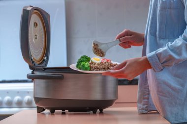 Evde çoklu pişirici kullanarak yemek pişirme 