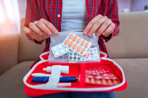 Medical First Aid Kit Medicine Pills Pain Illness — Foto de Stock