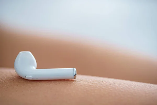 Close Earphone Human Skin — 图库照片