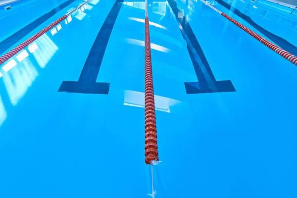 Lanes of a competition swimming sports pool