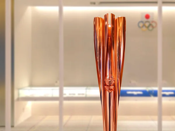 Tokyo Jepang January 2020 Tutup Obor Olimpiade Tokyo 2020 Yang — Stok Foto