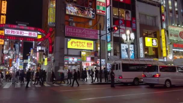 Tokyo Japan October 2019 Pan Left Video Crowd People Crossing — Stock Video