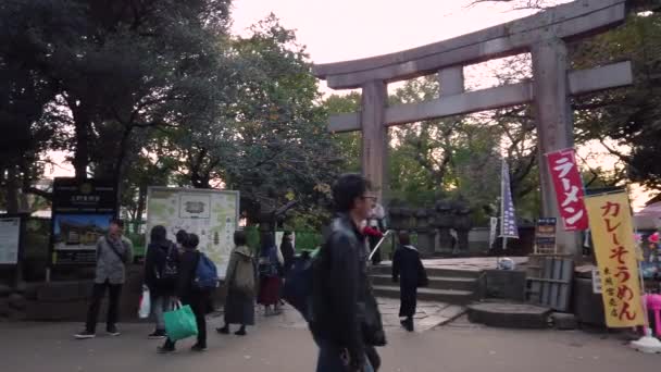 Tokyo Japon Octobre 2019 Vidéo Panoramique Touristes Visitant Sanctuaire Ueno — Video