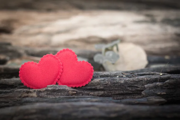 Valentines Day background with two hearts — Stock Photo, Image
