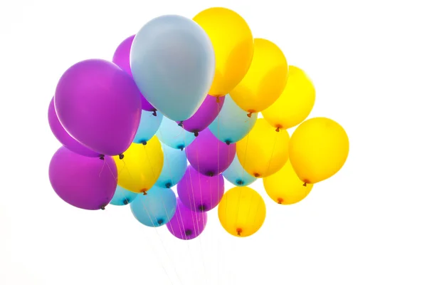 Brillante racimo de coloridos globos de fondo —  Fotos de Stock