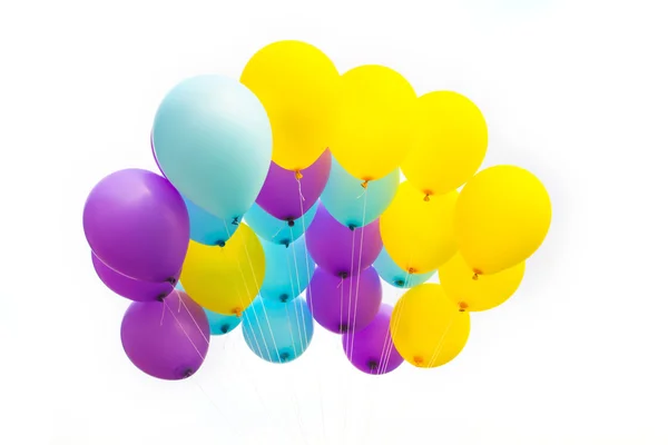 Bright bunch of colorful balloons background — Stock Photo, Image