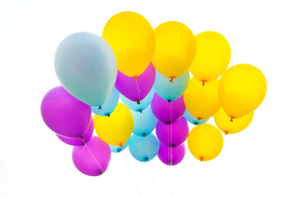 Bright bunch of colorful balloons background — Stock Photo, Image