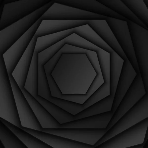 Абстрактные Черные Шестиугольные Перекрытия Фона Слоя Шестиугольник Фигуры Ротации Темный — стоковый вектор