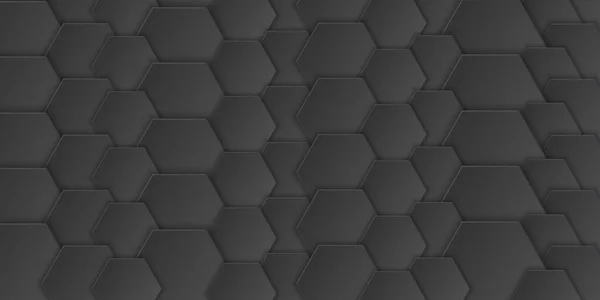 Абстрактный Черный Шестиугольный Фон Форма Шестиугольника Векторная Иллюстрация — стоковый вектор