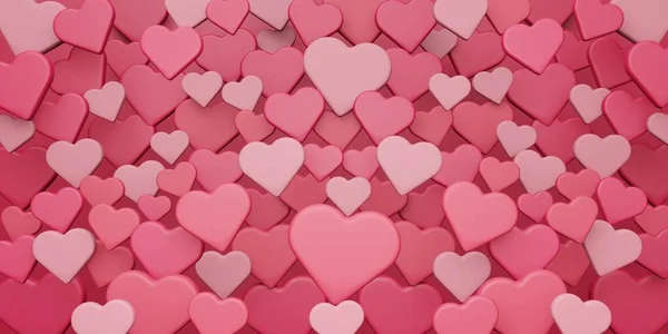 День Святого Валентина Концепция Любви Красочные Формы Сердца Перекрывают Фон — стоковое фото