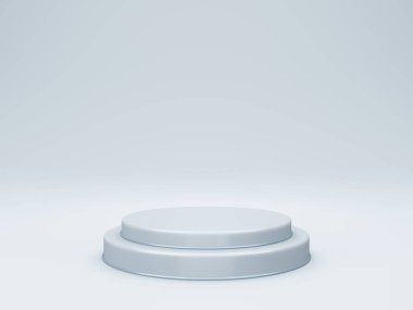 3D yuvarlak podyum veya boş stüdyo odası olan kaide, minimum ürün arkaplanı, görünüm için şablon, geometrik şekil