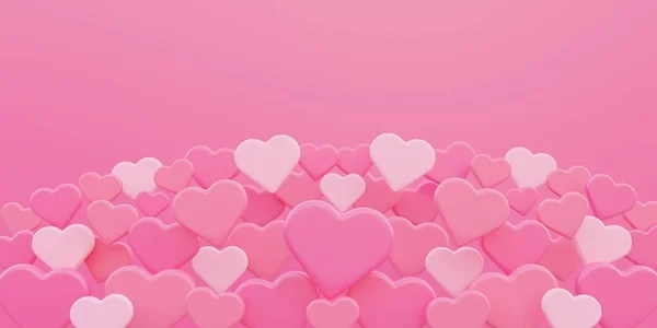 Walentynki Koncepcja Miłości Kolorowe Tło Kształcie Serca Pokrywają Się Przestrzenią — Zdjęcie stockowe