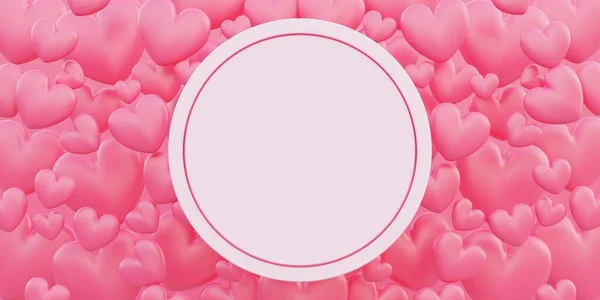 Feliz Día San Valentín Concepto Amor Fondo Rosa Forma Corazón — Foto de Stock