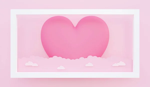 Dia Dos Namorados Fundo Conceito Amor Ilustração Coração Vermelho Flutuando — Fotografia de Stock