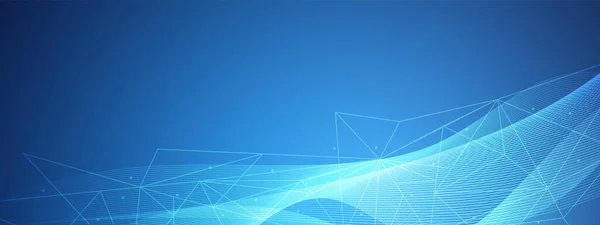 Abstrato Azul Tecnologia Onda Design Fundo Rede Digital Conceito Comunicação — Vetor de Stock