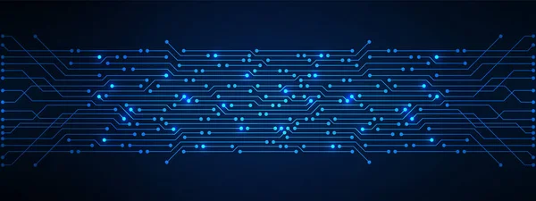 蓝光线路板图案 微晶片 电力线 — 图库矢量图片