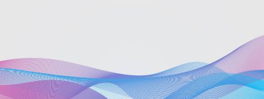 Soyut mavi ve mor gradyan teknoloji dalga tasarımı, dijital ağ arkaplanı, vektör iletişim konsepti, boş alan