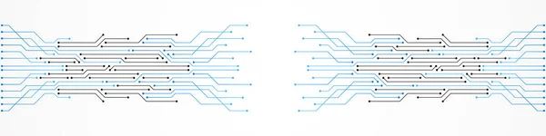 Abstract Technology Background Μπλε Μοτίβο Πλακέτας Κυκλώματος Μικροτσίπ Γραμμή Ρεύματος — Διανυσματικό Αρχείο