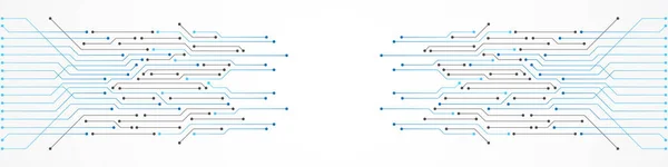 Abstract Technology Background Μπλε Μοτίβο Πλακέτας Κυκλώματος Μικροτσίπ Γραμμή Ισχύος — Διανυσματικό Αρχείο