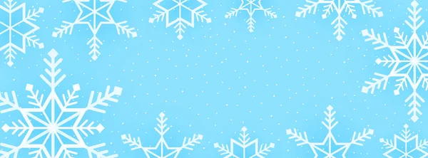 Feliz Navidad Copos Nieve Patrón Fondo Nieve Caída Banner Con — Vector de stock