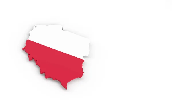 Map Poland Polish Flag Rendering — Stock Photo, Image