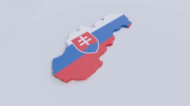 Slovakya Bayrağıyla Slovakya Haritası