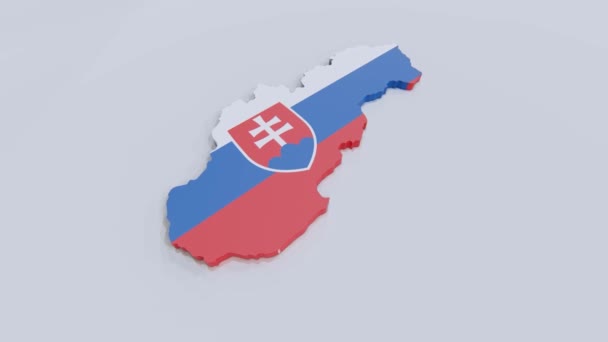 Slovakya Bayrağıyla Slovakya Haritası — Stok video