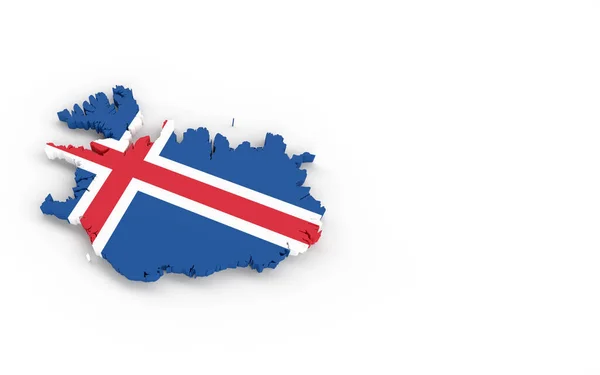 Map Iceland Iceland Flag — Stock Photo, Image