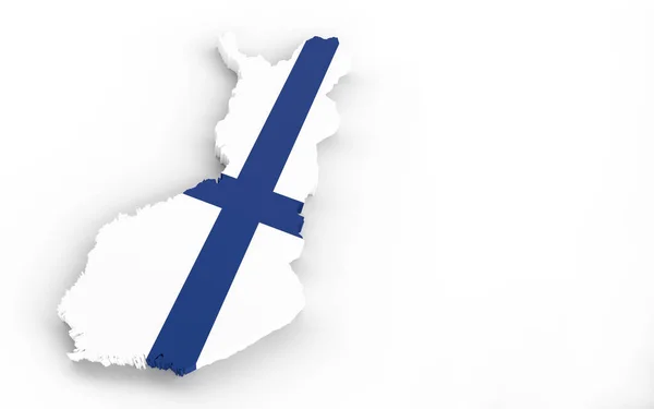 Suomen Kartta Suomen Lippu Renderöinti — kuvapankkivalokuva