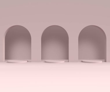 Sahne arka planda az, kemer podyum, 3D görüntüleme