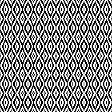 Siyah ve beyaz kabile tasarımlı kusursuz Etnik Desen Çizim vektörü