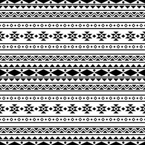 Geleneksel Ikat aztec etnik model vektörü siyah ve beyaz