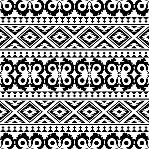 Παραδοσιακό Ikat Aztec Έθνικ Μοτίβο Διάνυσμα Μαύρο Και Άσπρο Χρώμα Διάνυσμα Αρχείου