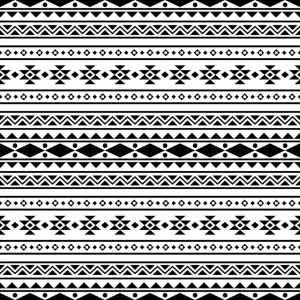 Παραδοσιακό Ikat Aztec Έθνικ Μοτίβο Διάνυσμα Μαύρο Και Άσπρο Χρώμα Εικονογράφηση Αρχείου