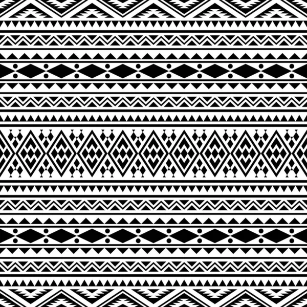 Παραδοσιακό Ikat Aztec Έθνικ Μοτίβο Διάνυσμα Μαύρο Και Άσπρο Χρώμα Διανυσματικά Γραφικά