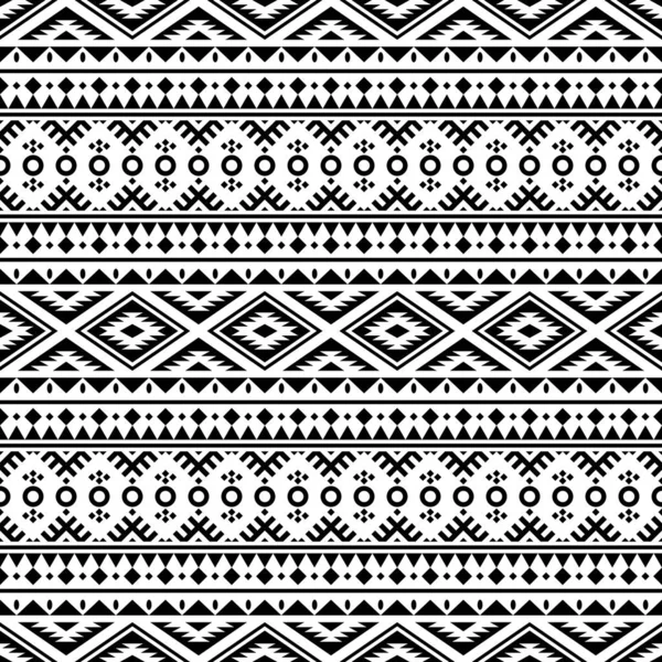 Aztec Seamless Ethnic Pattern Illustration Vecteur Avec Dessin Tribal Noir Vecteur En Vente