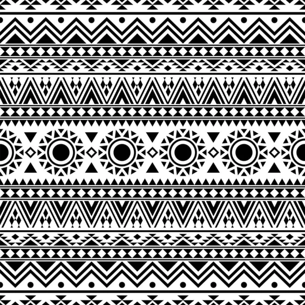 Geometrik Aztek etnik desensiz siyah beyaz desenli. Etnik İllüstrasyon vektörü