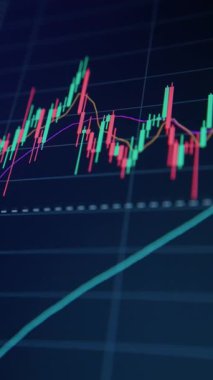 Masaüstü Çizelgesi Moda Desteği ve Mum Şeklini Gösteriyor, Analist Mavi Trendi Çiziyor ve Hareket Ortalamalarını Ölçüyor, Göstergelerin Kapanışı ve Ses, Sinyalin Kaçışı Olarak Gergin Atmosfer