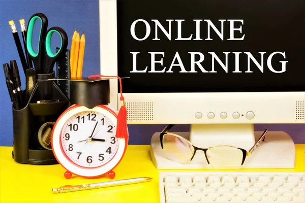 Online Tanulás Szöveges Üzenet Monitoron Elektronikus Információs Technológiák Interneten Történő — Stock Fotó