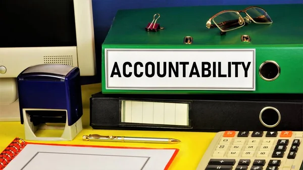 Accountability Text Label Form Folder Research Company Accounting Strategy Its — Stock Photo, Image